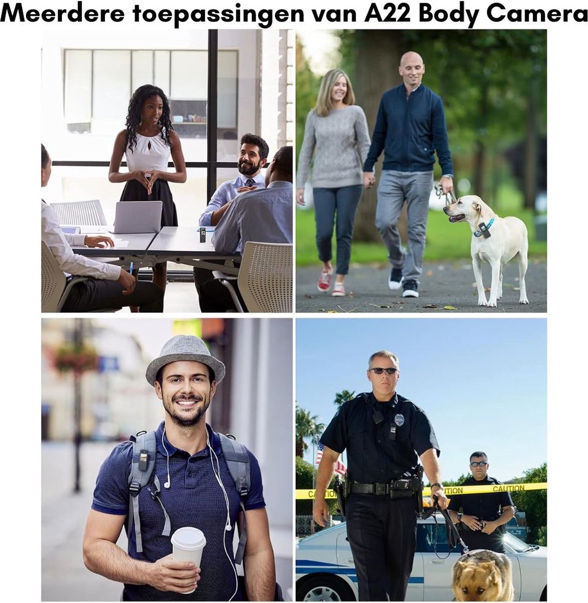 DD Bodycam Action Cam HD 1080P Zwart
