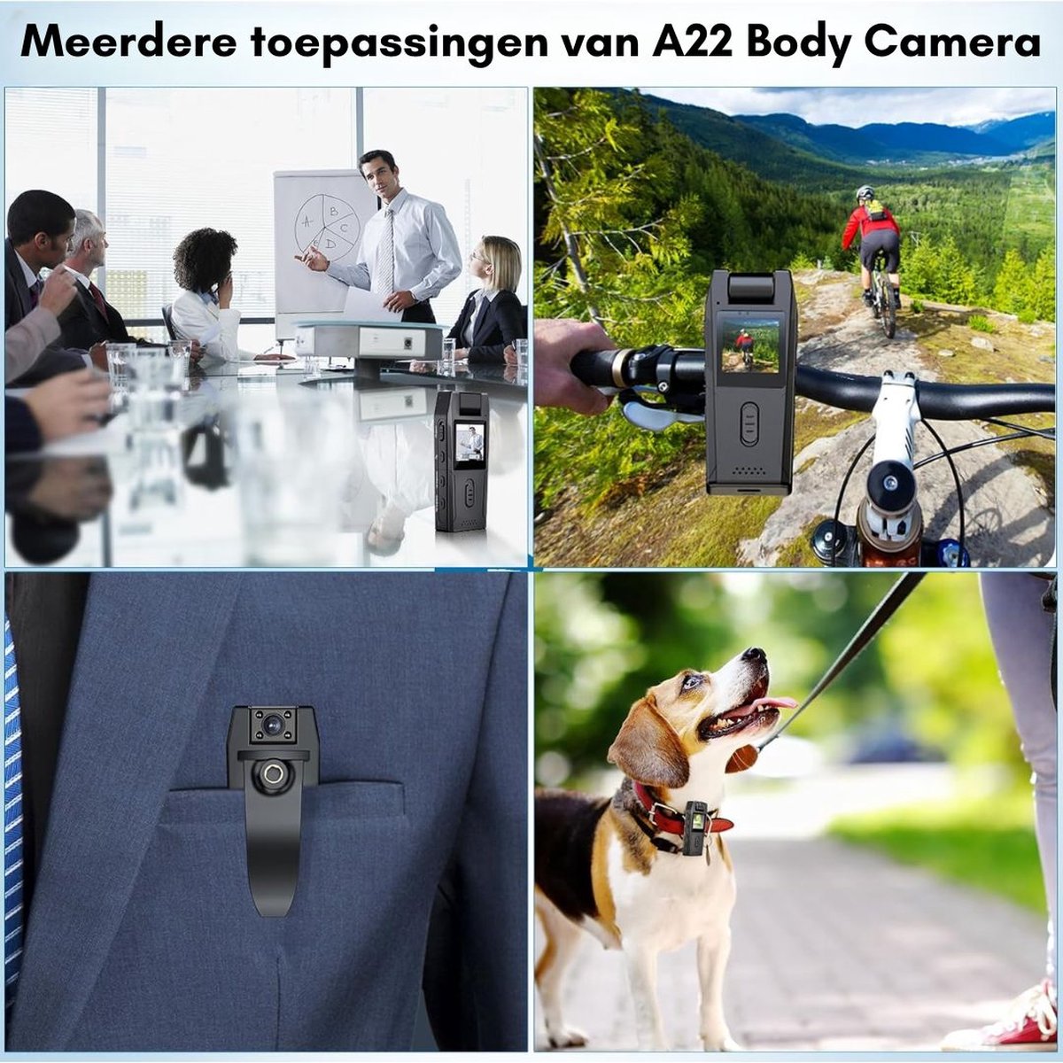 DD Bodycam Action Cam HD 1080P Zwart