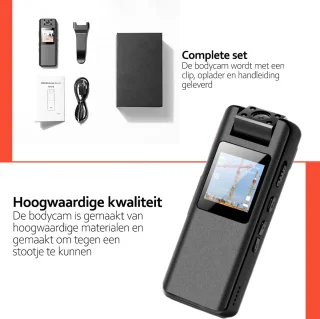 Deluqse Bodycam 64GB FullHD 1080P Chest Camera Police
