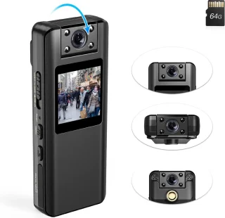 Deluqse Bodycam Actioncam 1080P FullHD 120º Lens 180° Draaibaar