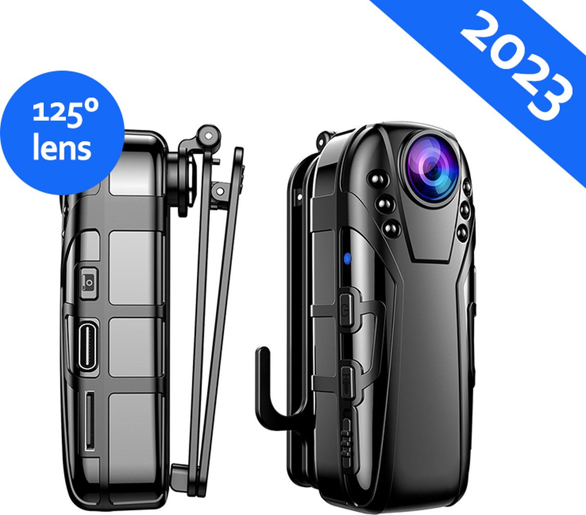De Deluqse Bodycam Actioncam 1080P FullHD 125º Lens in één oogopslag