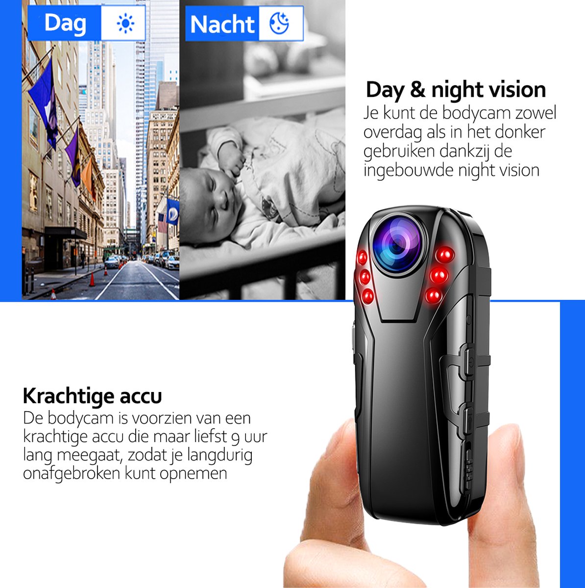 Wat vinden we goed aan de Deluqse Bodycam Actioncam 1080P FullHD 125º Lens