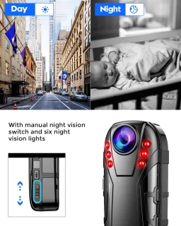 Deluqse Bodycam Actioncam 1080P FullHD 125º Lens