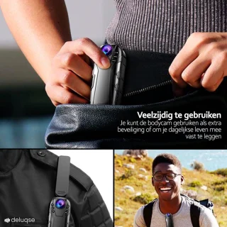 Deluqse Bodycam Actioncam 1080P FullHD 125º Lens