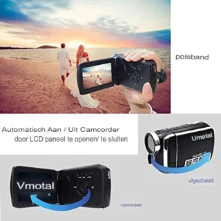Digitale Videocamcorder FHD 1080P 24MP Met Draaibaar Flip-Screen