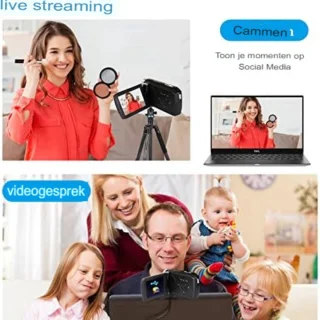 Digitale Videocamcorder FHD 1080P 24MP Met Draaibaar Flip-Screen