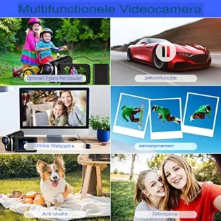 Digitale Videocamcorder FHD 1080P 24MP Met Draaibaar Flip-Screen