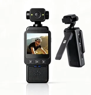 Draagbare bodycamera zwart - mini camera met 360° draaibare lens