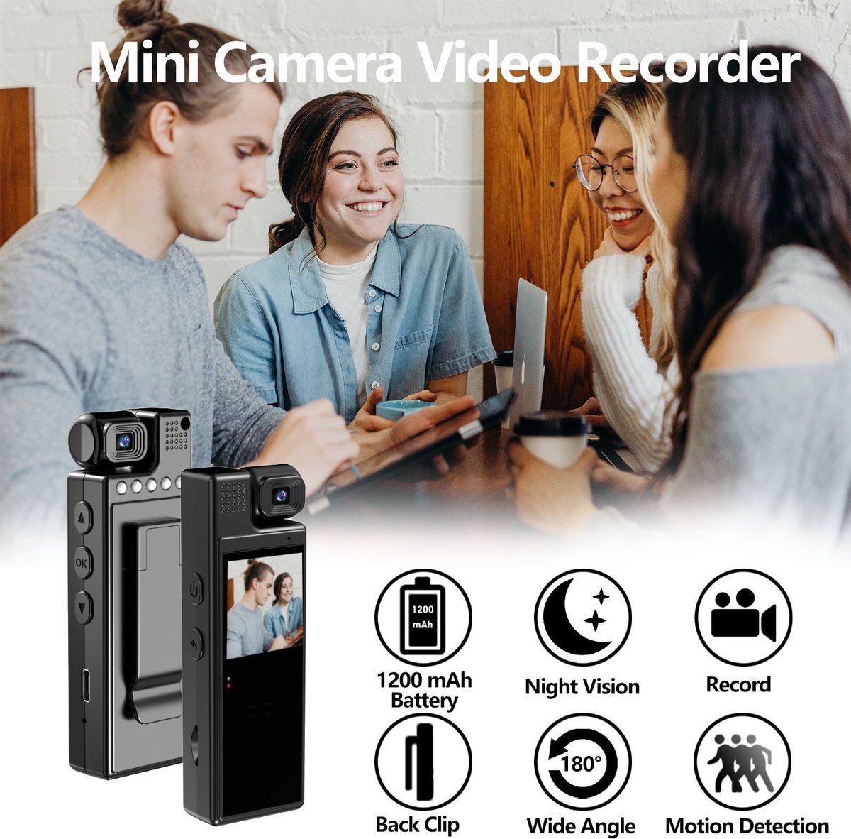 DrPhone ActionCore Draagbare Full HD Action Camera Zwart