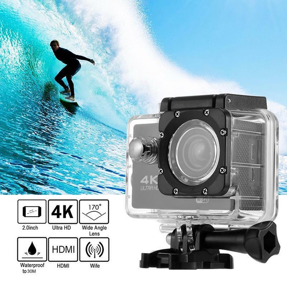 DrPhone Adventure Cam Action Camera 1080P Zwart