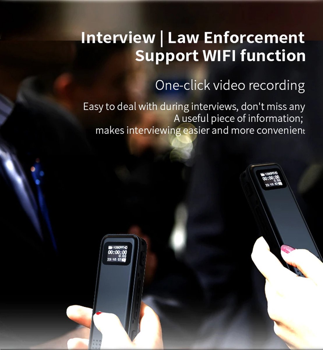 DrPhone GuardianCam Bodycam Zwart 64GB