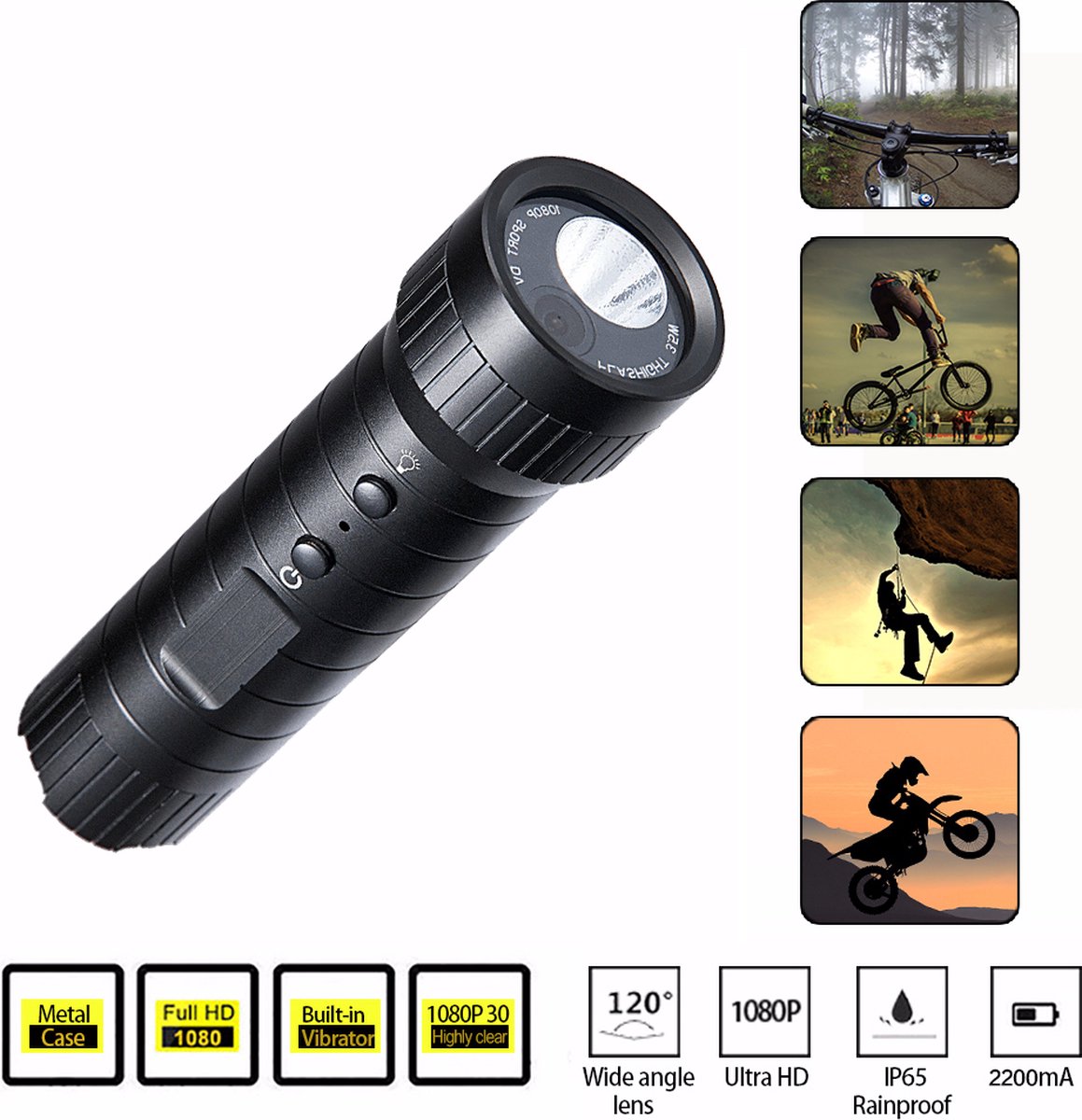 DrPhone SFL HD Sport Actiecamera 1080P 2MP Zwart