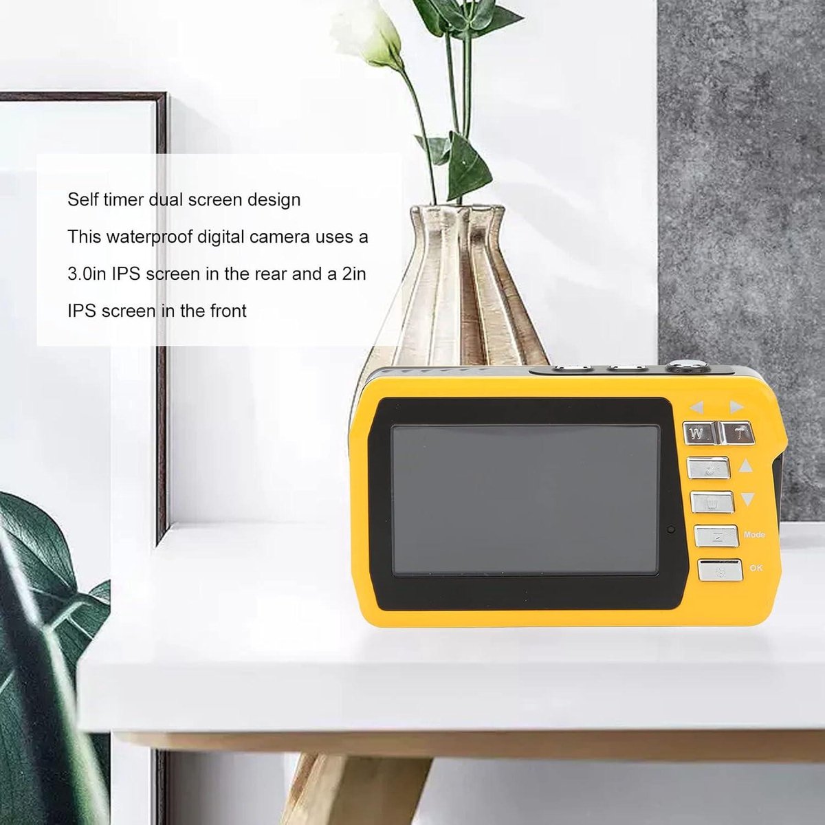Dual Screen 4K Underwater Camera 56MP 18x Zoom Rechargeable Battery