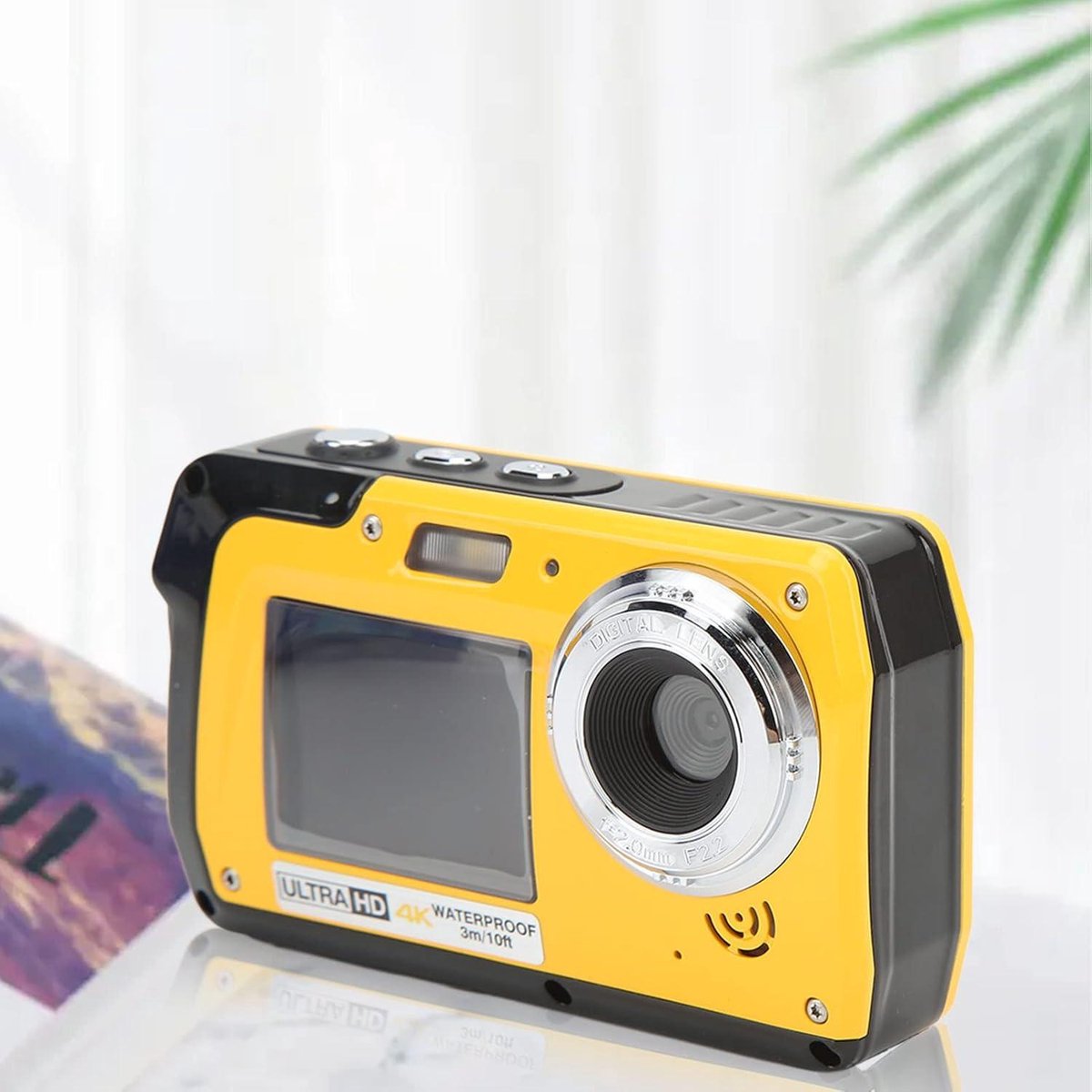 Dual Screen 4K Underwater Camera 56MP 18x Zoom Rechargeable Battery