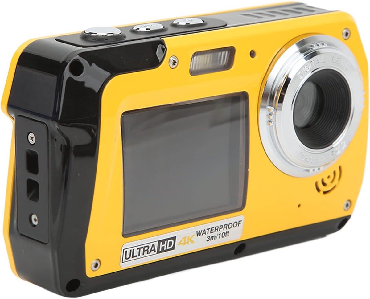 Dual Screen 4K Underwater Camera 56MP 18x Zoom Rechargeable Battery