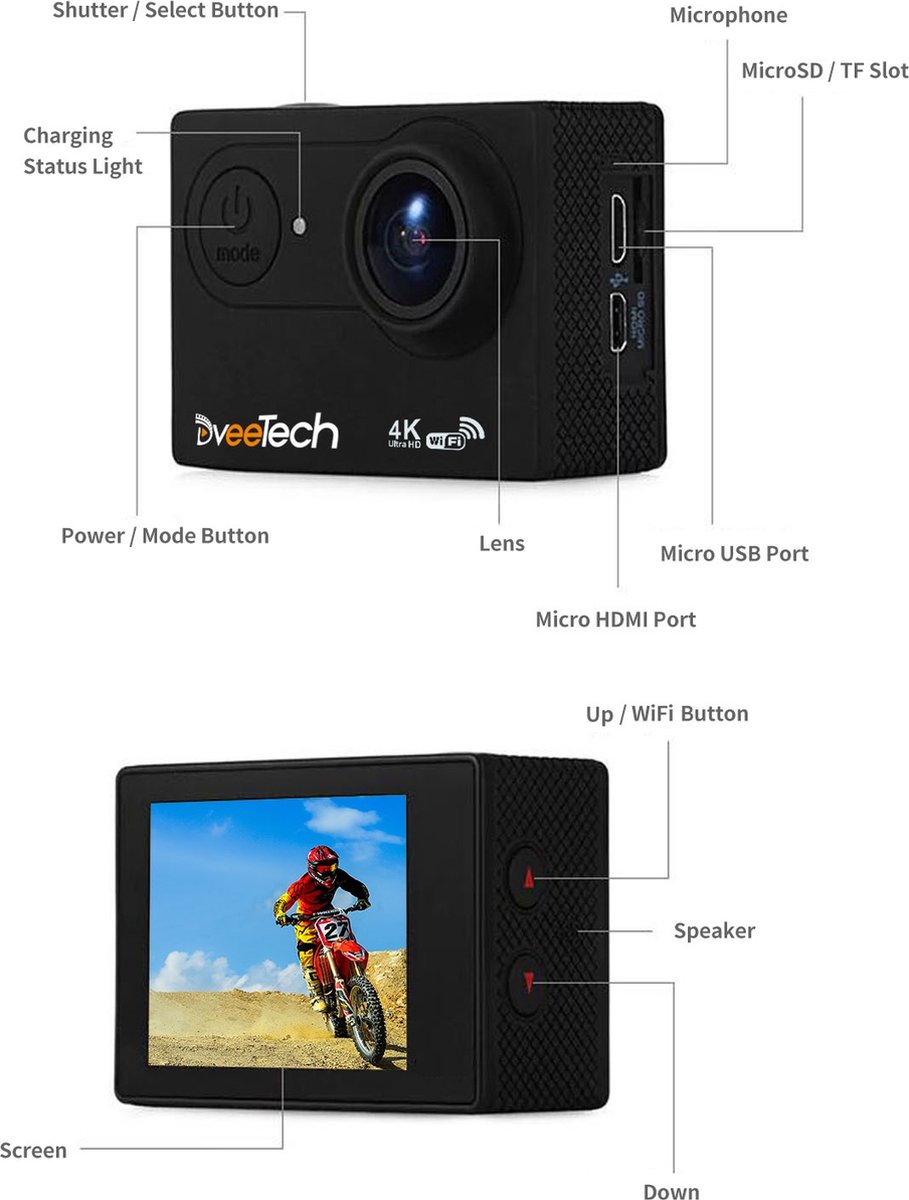 DveeTech S4R Ultra HD Action Camera