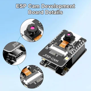 ESP32 CAM WiFi Bluetooth board met 2 MP camera en Type-C