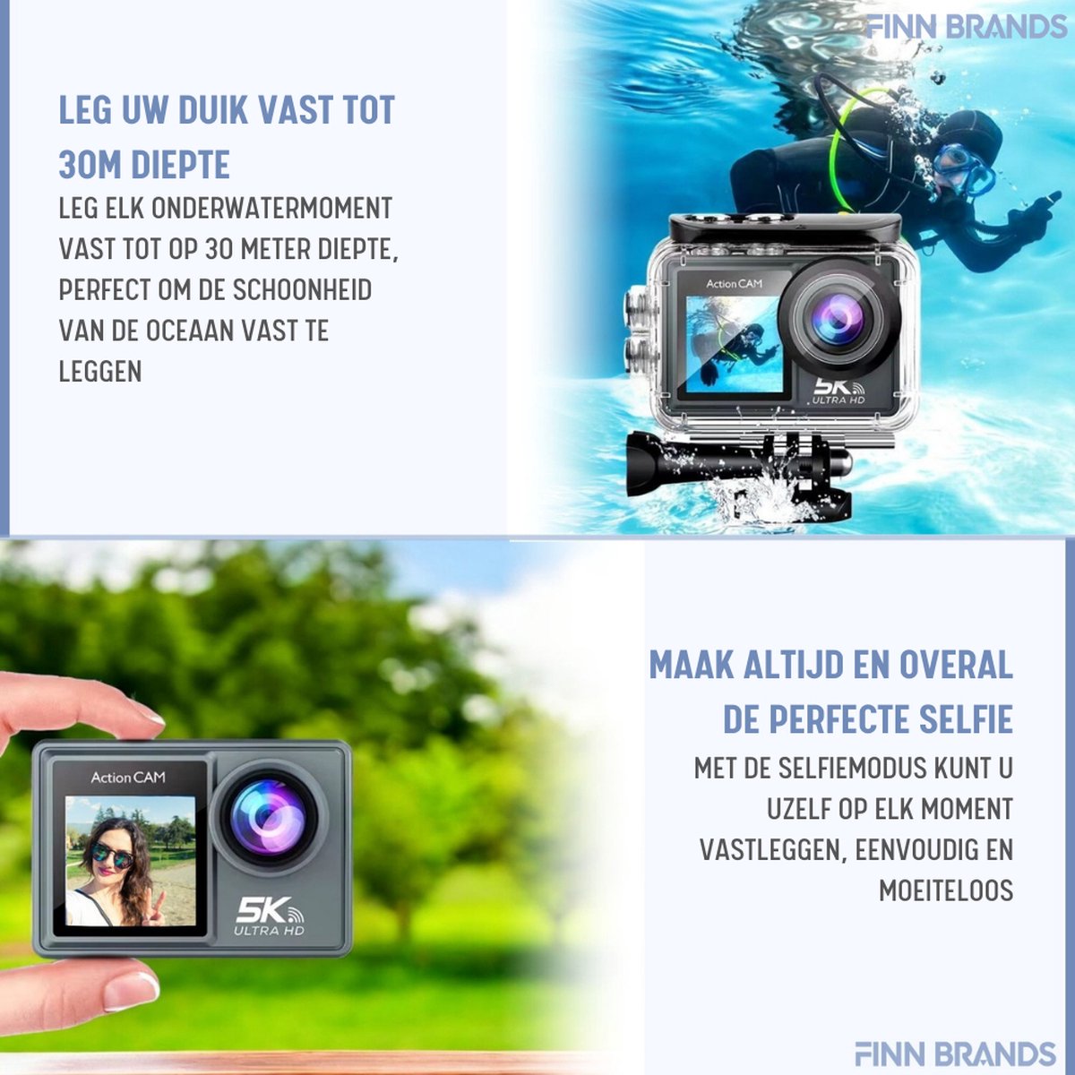 Finn B. 5K Action Camera UHD 60FPS 64GB