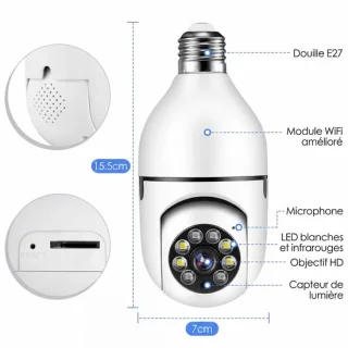 Generieke camera lamp E27 WiFi 360° binnen buiten ShopVlot