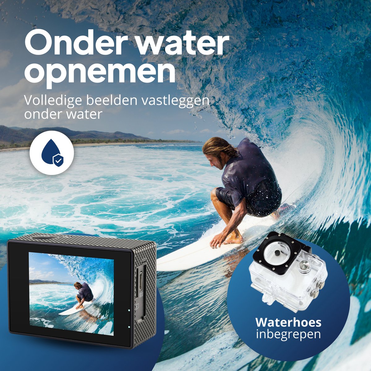 GoPro Action Camera 4K 30fps inclusief 64 GB SD kaart en accessoires