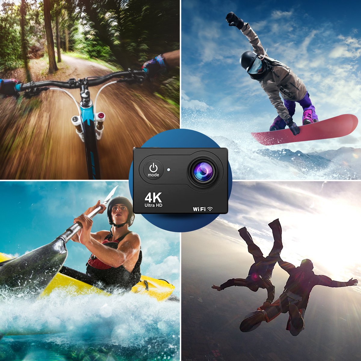 GoPro Action Camera 4K 30fps inclusief 64 GB SD kaart en accessoires