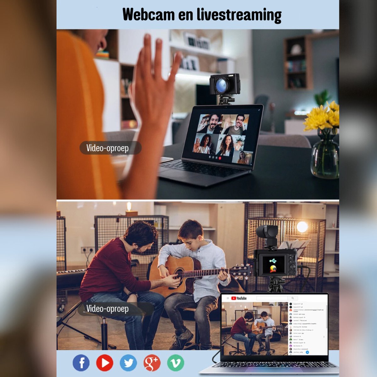 Handycam 4K 48MP Vlog Camera Zwart