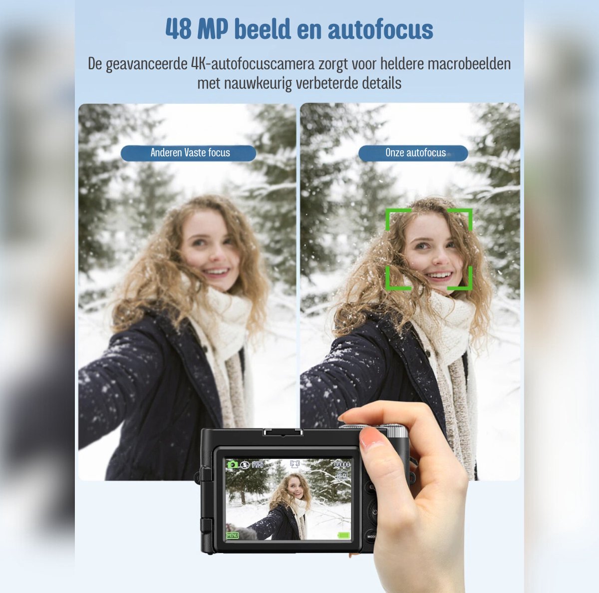 Handycam 4K 48MP Vlog Camera Zwart