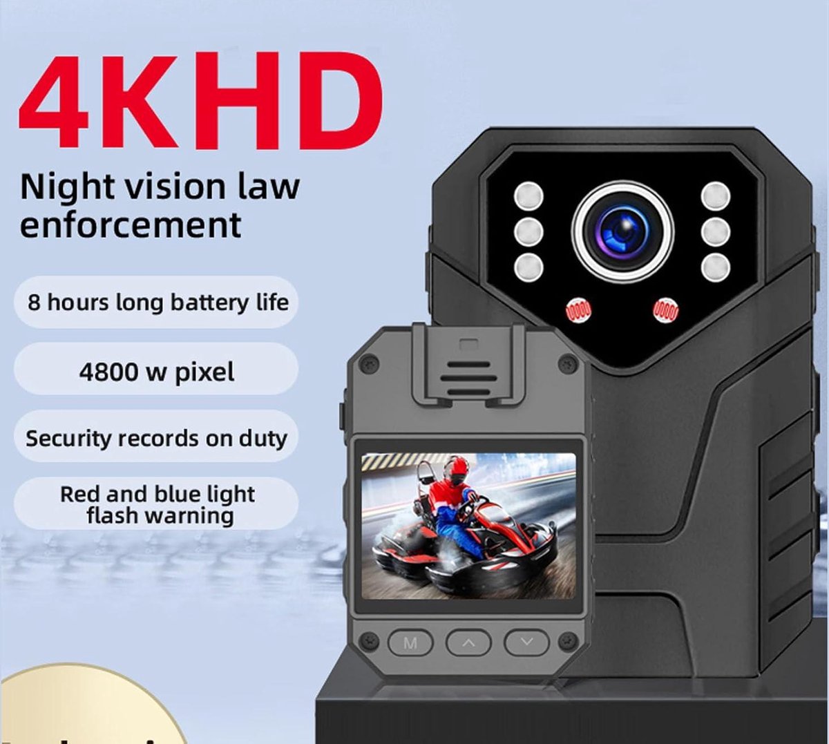 HD Politiecamera 1296P Bodycam GPS 128G