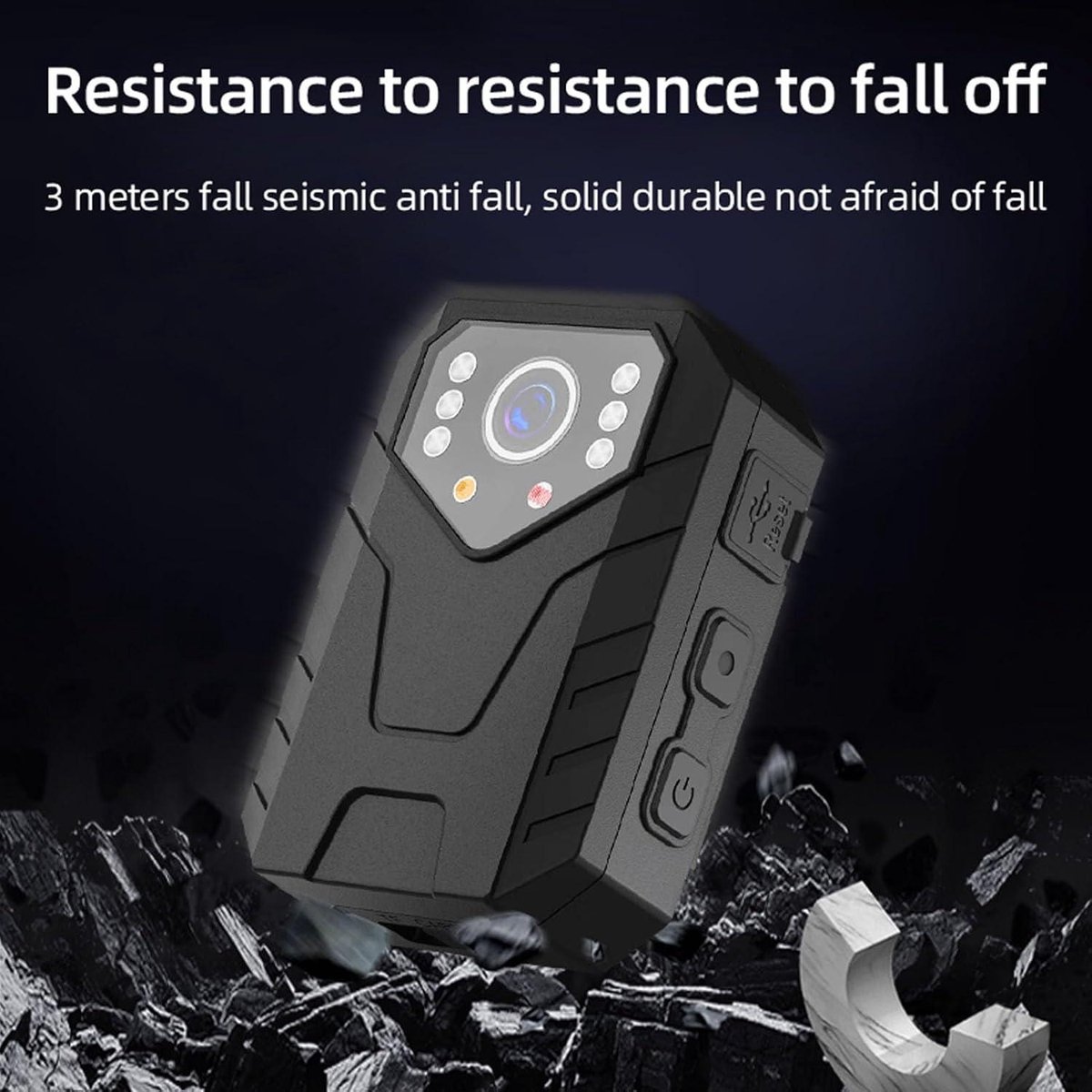 HD Politiecamera 1296P Bodycam GPS 128G