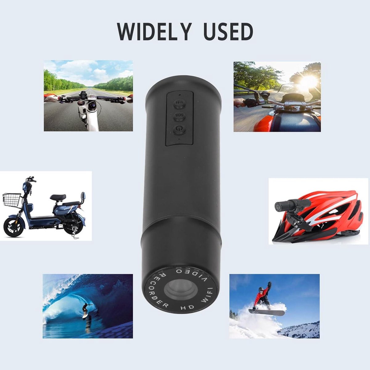 Helmcam WiFi 1080p Dual Dashcam Voor- en Achtercamera