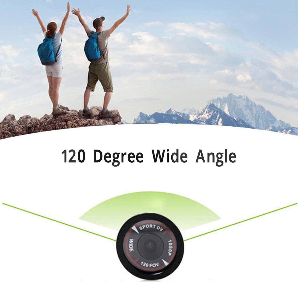 Helmcam WiFi 1080p Dual Dashcam Voor- en Achtercamera