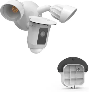 Holaca Sun Rain Shade Camera Cover compatibel met Ring Floodlight Cam Wired Pro, wit