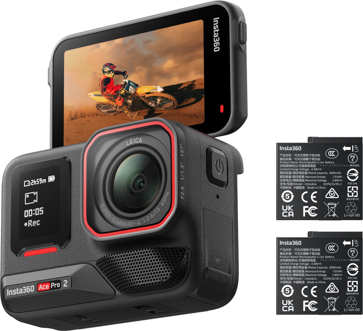 De Insta360 Ace Pro 2 Dual Battery Bundel Actiesportcamera 8K Ultra HD in één oogopslag