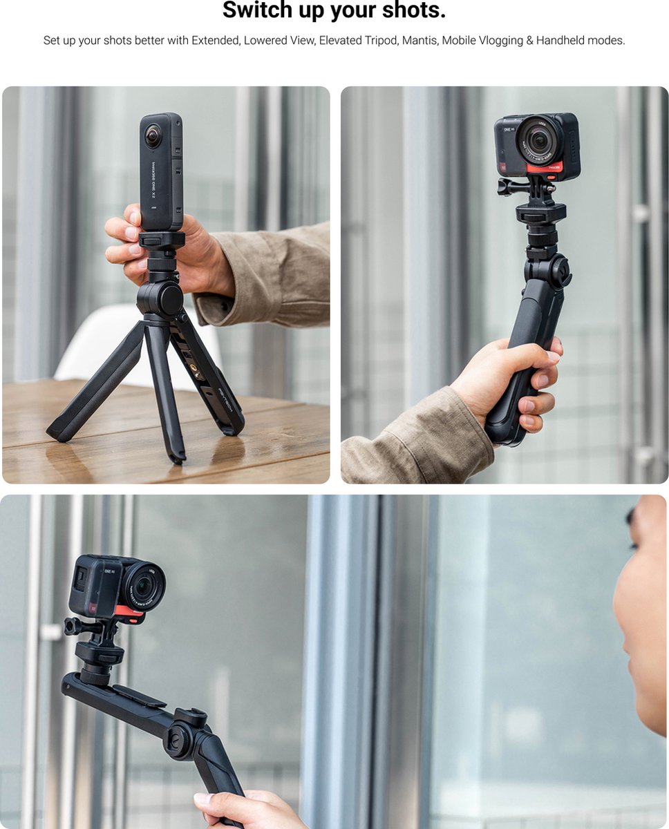 Insta360 Mantispod Vlog Ministatief voor X3 X2 ONE X R RS & GoPro