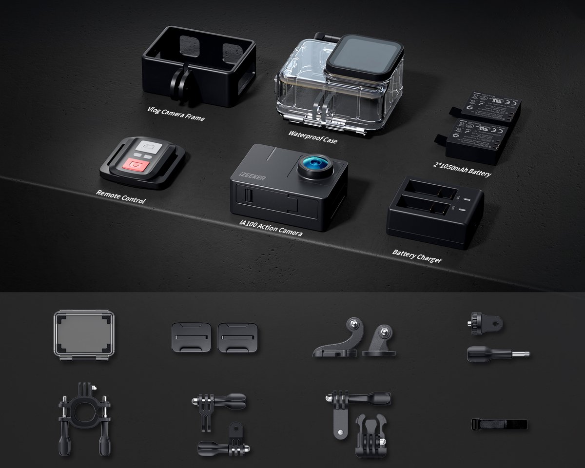iZEEKER iA100 Action Camera 4K30FPS 20MP Waterproof