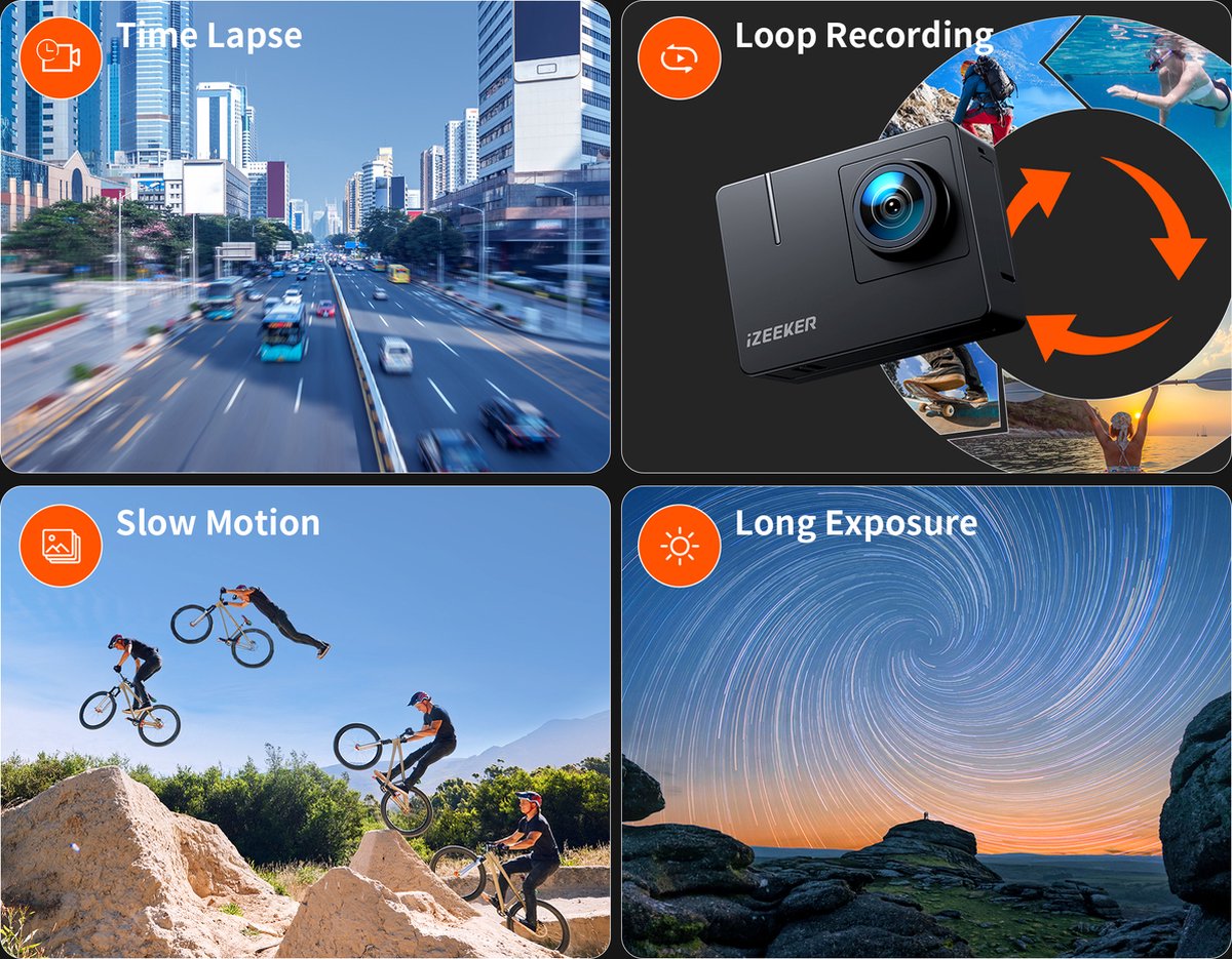 iZEEKER iA100 Action Camera 4K30FPS 20MP Waterproof