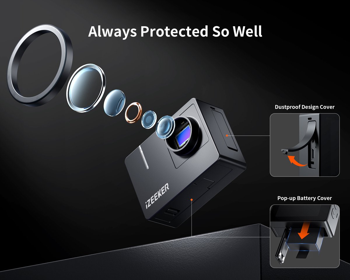 iZEEKER iA100 Action Camera 4K30FPS 20MP Waterproof