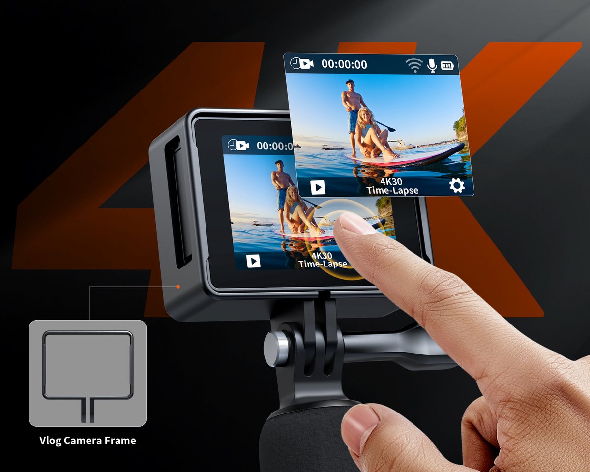 iZEEKER iA100 Action Camera 4K30FPS 20MP Waterproof