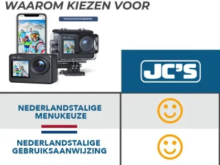 JC's Action Camera 4K Dual Screen met 32GB SD Kaart en Accessoires