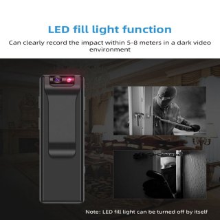 Wat vinden we goed aan de JeiibrZui Mini Bodycam Clip-On Camera - 1 stuk - Zwart