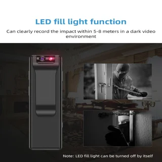 JeiibrZui Mini Bodycam Clip-On Camera - 1 stuk - Zwart