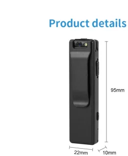JeiibrZui Mini Bodycam Clip-On Camera - 1 stuk - Zwart