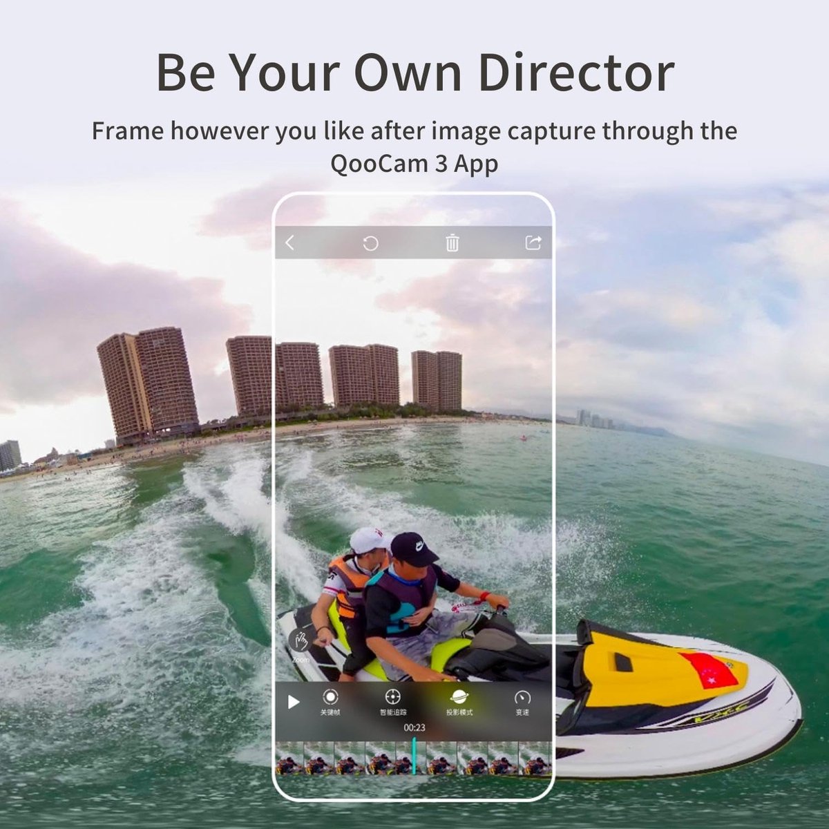 KanDao QooCam 3 Motorfiets Combo 360° Actiecamera 5.7K