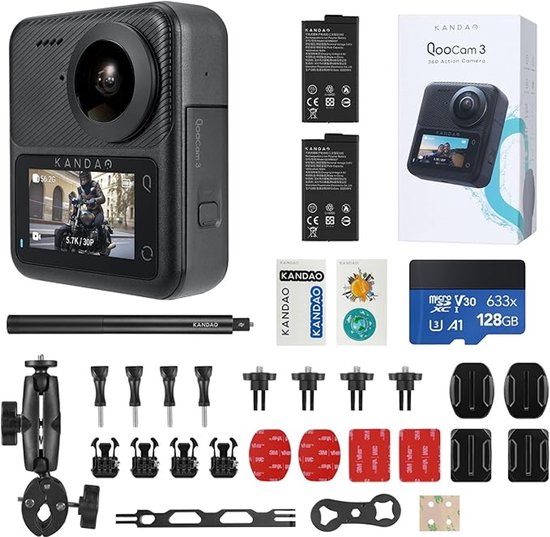 KanDao QooCam 3 Motorfiets Combo 360° Actiecamera 5.7K