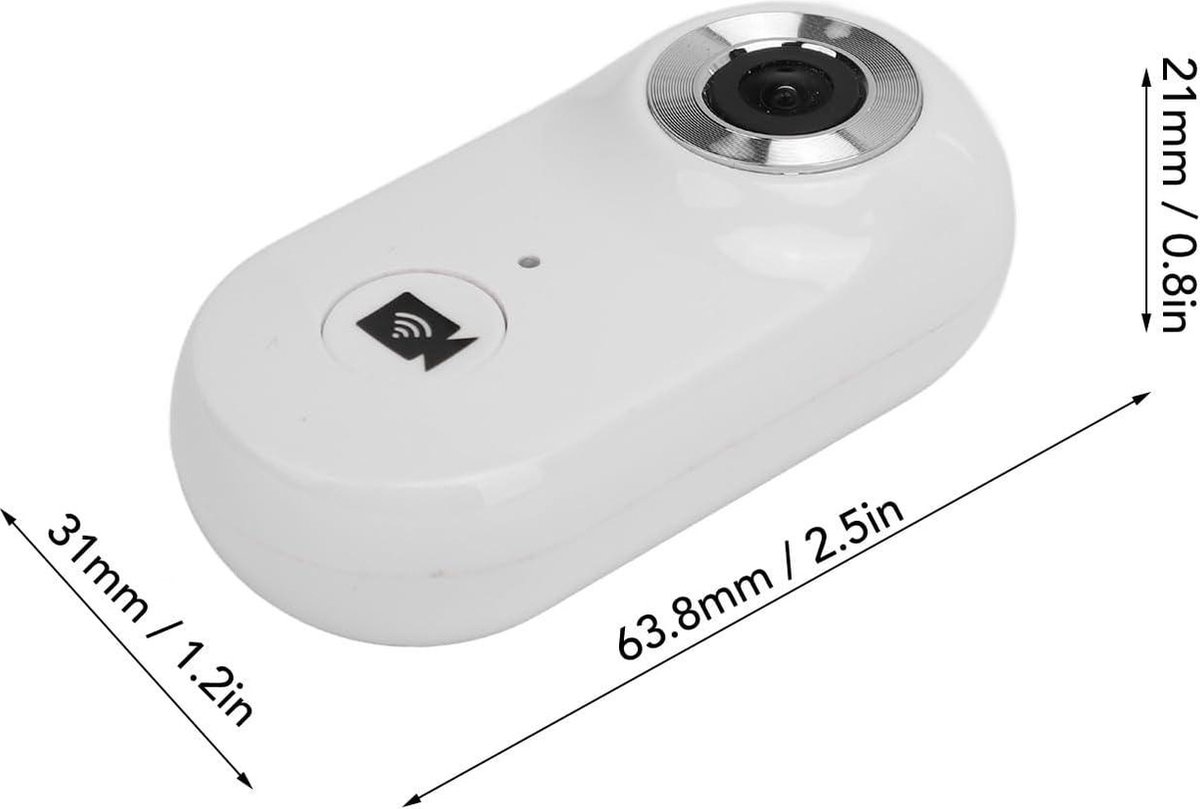 Kattenhalsband Camera 120° Groothoek HD Beveiligingscamera Wit