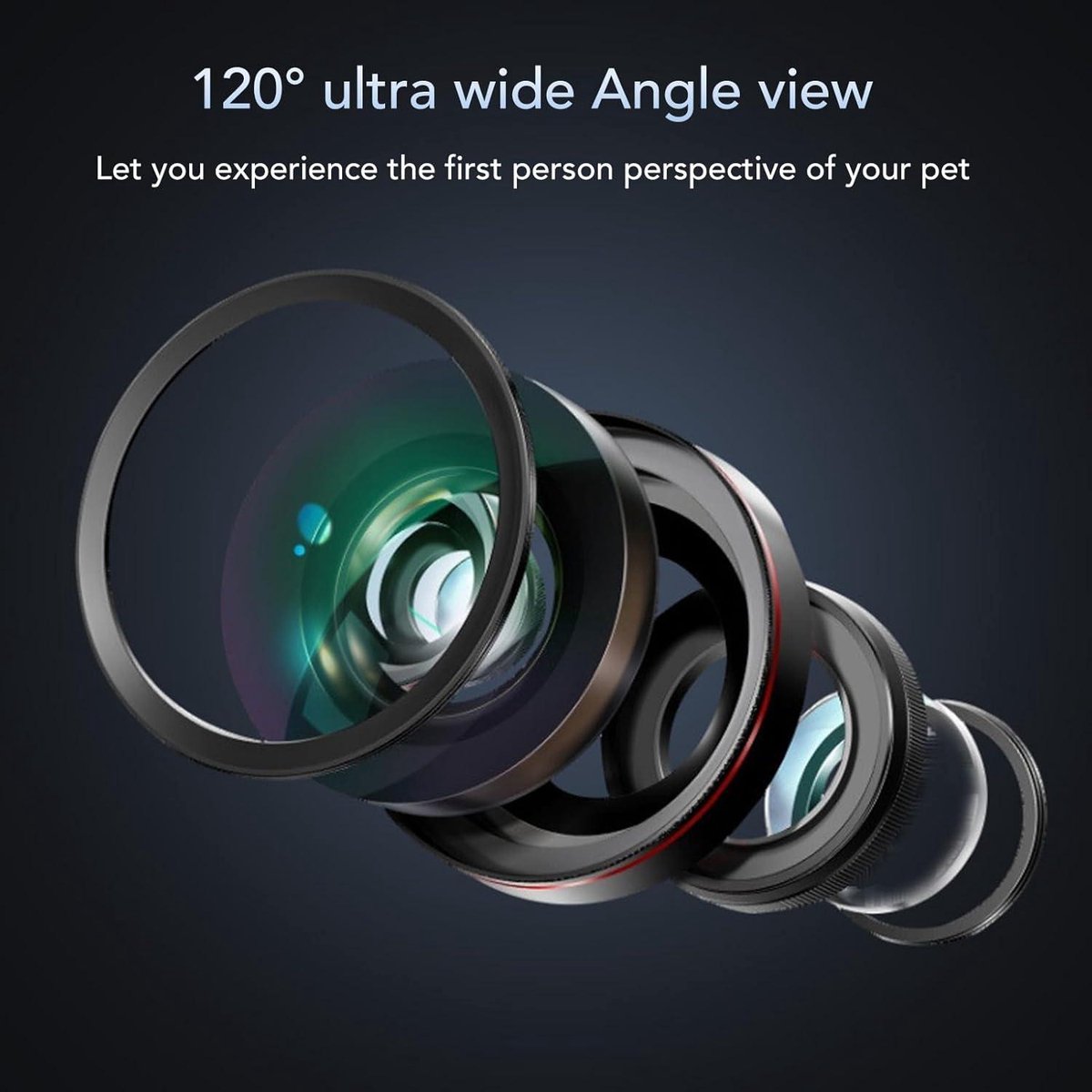 Kattenhalsband Camera 120° Groothoek HD Beveiligingscamera Wit