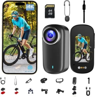 Kavo bodycam 64GB mini action camera zwart