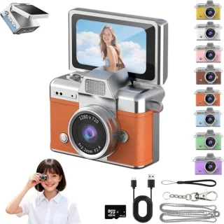 KidsCam Retro Mini Sleutelhanger Digitale Camera - Oranje