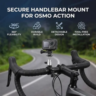Kogelkopklem voor fietsstuur van 360° draaibare camera voor DJI Osmo Action - ShopVlot