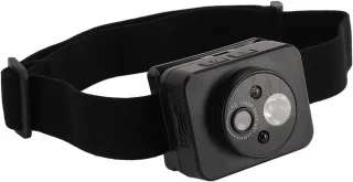 Koplampcamera met videorecorder voor fietsen en hardlopen, zwart